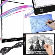 Tablice dla dzieci - PODŚWIETLANA TABLICA LED DESKA KREŚLARSKA KALKA A4 TABLET GRAFICZNY PREZENT - miniaturka - grafika 1