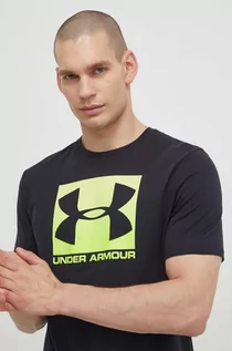 Koszulki męskie - Under Armour t-shirt męski kolor czarny z nadrukiem - grafika 1