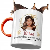 Kubki - Kubek Pomarańczowy na Urodziny 18 18ste 18-ste z Nadrukiem ze Zdjęciem + Opakowanie na prezent (wzór 04) - miniaturka - grafika 1