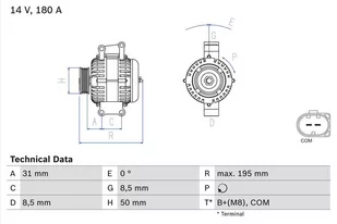 BOSCH Alternator 0 986 081 910 - Alternatory - miniaturka - grafika 1
