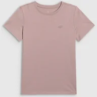 Koszulki dla dziewczynek - Koszulka Dziewczęca 4F T-shirt Bawełna Beżowy 4FJWAW25TTSHF2397 Beżowy 164 - miniaturka - grafika 1