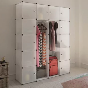 vidaXL vidaXL Szafa modułowa 14-częściowa (37 x 150 190 cm), biała - Szafy - miniaturka - grafika 1