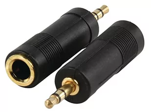 Roline 11094443 Stereo Adapter 3,5 MM wtyk do gniazda 6,35 MM Czarny 11.09.4443 - Adaptery i przejściówki - miniaturka - grafika 1