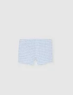 Stroje kąpielowe - Gocco Unisex Baby Boxer Lycra Vichy Azul kostium kąpielowy, AZUL, 12 miesi?cy - miniaturka - grafika 1