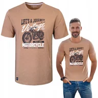 Koszulki męskie - T-SHIRT Męski JOURNEY Koszulka BRĄZOWY Melanż Bawełniana M Pako Jeans - miniaturka - grafika 1
