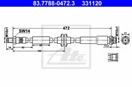 Przewody hamulcowe - ATE PRZEWÓD HAMULCOWY 83.7788-0472.3 FORD KUGA I 2.0TDCI 4X4 10 - miniaturka - grafika 1