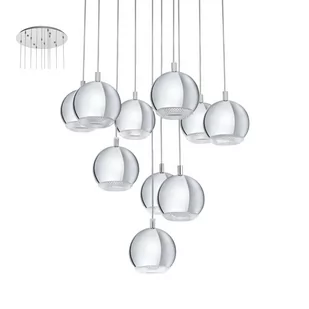 Eglo Lampa wisząca zwis oprawa żyrandol Conessa 10x4W GU10 LED chrom 95914 - Lampy sufitowe - miniaturka - grafika 1