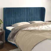 Inne meble do sypialni - vidaXL Zagłówek uszak, ciemnoniebieski, 163x23x118/128 cm, aksamit - miniaturka - grafika 1