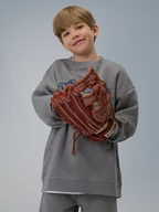 Bluzy dla chłopców - 4F Bluza dresowa loose bez kaptura chłopięca - szara 158/164 (12-14 lat) - miniaturka - grafika 1