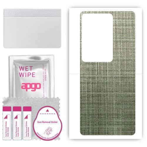 folia naklejka skórka strukturalna na TYŁ do Vivo V29 Pro - Tkanina Lniana - apgo SKINS