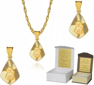 Biżuteria dla dzieci - Złoty łańcuszek srebro Medalik Matka Boska 55 cm DEDYKACJA S3M26 - miniaturka - grafika 1