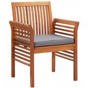 Fotele i krzesła ogrodowe - Krzesło drewniane z poduszką Kioto - popiel - miniaturka - grafika 1