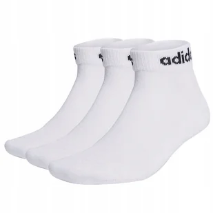Skarpety adidas Linear Ankle Cushioned 3PP HT3457 biały 46-48 - Skarpetki męskie - miniaturka - grafika 1