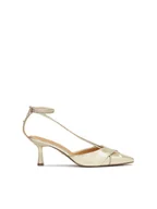 Czółenka - Czółenka z odkrytą piętą w złotym kolorze - miniaturka - grafika 1