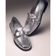 Półbuty damskie - Mokasyny Badura CAMELLIA-V1792-255 Srebrny - miniaturka - grafika 1