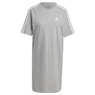 Sukienki - adidas Damska sukienka chłopięca Essentials z 3 paskami Single Jersey, XXS, Średni szary wrzosowy/biały, XXS - miniaturka - grafika 1