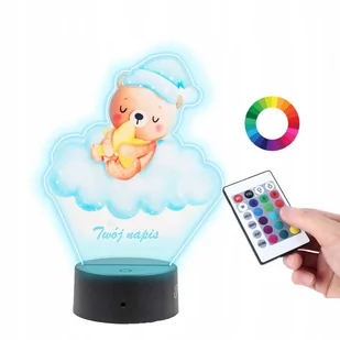 Lampka Na Biurko Statuetka UV Błękitny Miś Chmurka - Lampy pozostałe - miniaturka - grafika 1