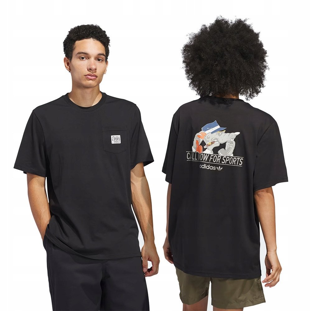 Koszulka Adidas Call For Sports czarna 100% Bawełna nadruk roz. XXL