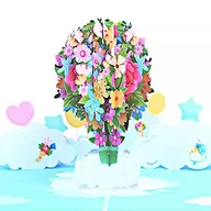 Kartki okolicznościowe i zaproszenia - Kartka urodzinowa 3D, kartka urodzinowa z balonem na gorące powietrze, kartka z życzeniami z kopertą, kartka walentynkowa, kartka na jubileusz, kartka urodzinowa, dla rodziny, przyjaciół, ukochanych - miniaturka - grafika 1