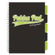 Pukka Pad Kołozeszyt A4 100 kartek kratka czarno/limonka Pukka PILOT 3102BK-WPC - Zeszyty szkolne - miniaturka - grafika 1
