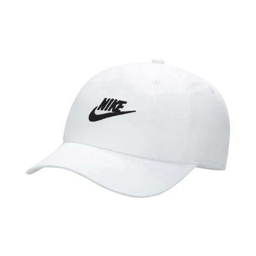 Nike FB5063-100 K NK Club cap US CB FUT WSH Czapka z daszkiem Unisex Dziecko Biały/Czarny Rozmiar 1SIZE
