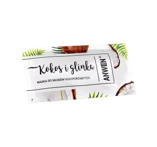 Anwen Anwen Kokos i Glinka maska do włosów niskoporowatych saszetka 10ml - Maski do włosów - miniaturka - grafika 1