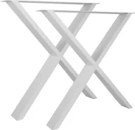 Ławy i stoliki kawowe - Natural Goods Berlin Prowadnice meblowe X-FORM, prowadnice stołowe, nogi stołowe, rama stołu, stół jadalny, ława, stolik kawowy, biały, W70xH72 cm, 2 szt - miniaturka - grafika 1