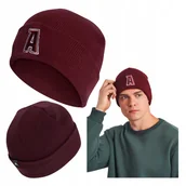 Czapki damskie - Czapka adidas A Czerwona Zimowa Beanie Miękka Lekka Elastyczna Z Mankietem - miniaturka - grafika 1