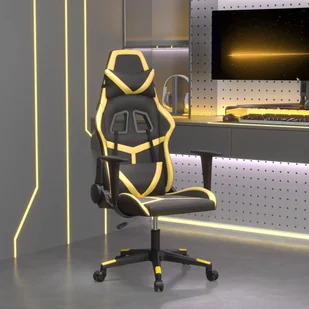 Fotel gamingowy, czarno-złoty, sztuczna skóra - Fotele gamingowe - miniaturka - grafika 1