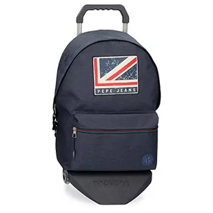 Pepe Jeans Aidan plecak na laptopa, podwójna przegródka na kółkach, 15,6 cala, niebieski, 31 x 44 x 17,5 cm, poliester, 20,46 l - Torby na laptopy - miniaturka - grafika 1