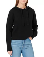 Bluzy damskie - VERO MODA Vmloungenew Ls Hood Blouse damska bluza z kapturem, czarny, XS - miniaturka - grafika 1