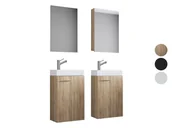 Szafki łazienkowe - VCM Szafka z umywalką i lustro Slito - miniaturka - grafika 1