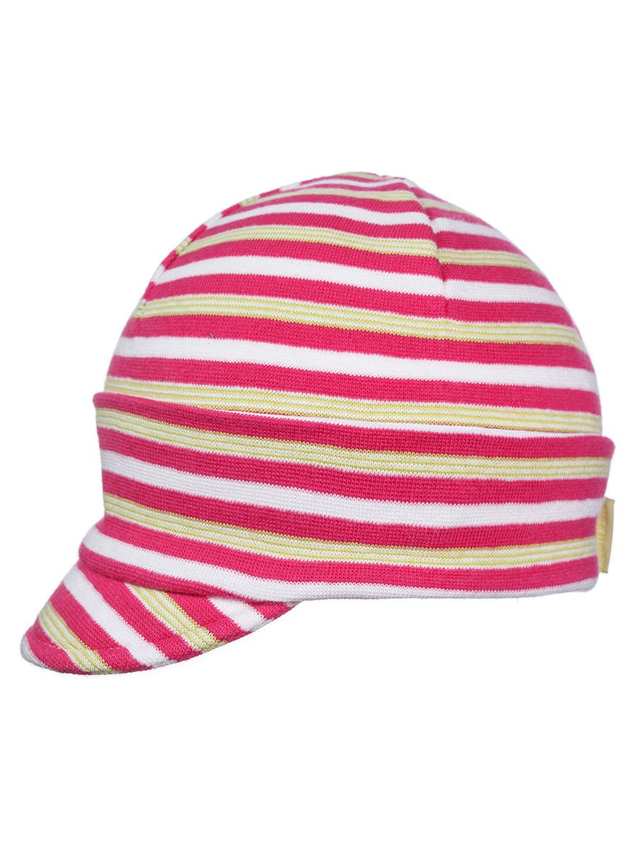 Dziecięca czapka z daszkiem w różowe paski Döll r.51