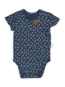Body dla niemowląt - Niemowlęce body bawełniane z krótkim rękawem kwiatki granatowe Nicol,r.74 - miniaturka - grafika 1