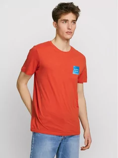 Koszulki męskie - Jones Jack T-Shirt Frank 12189209 Pomarańczowy Slim Fit - grafika 1