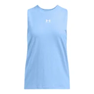 Czapki damskie - Damski top z nadrukiem Under Armour UA Rival Muscle Tank - niebieski - miniaturka - grafika 1