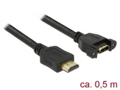 Kable - DeLOCK 85463 kabel HDMI 0,5 m HDMI Typu A (Standard) Czarny - miniaturka - grafika 1