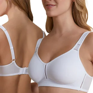 Biustonosz Bez Fiszbin Wygodny Stanik Ramiączka z Miękką Gąbką Biały 90E - Biustonosze - miniaturka - grafika 1