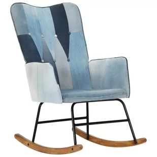 Fotel bujany, niebieski, patchwork jeansowy z płótna Lumarko - Fotele - miniaturka - grafika 13