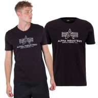 Odzież taktyczna i umundurowanie - Alpha Industries Koszulka Basic T Embroidery 118505 95 - Czarna/Biała - miniaturka - grafika 1