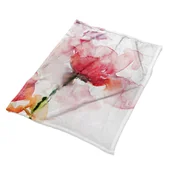 Koce - Nowoczesny koc na fotel łóżko Akwarela kwiaty eko, Fabricsy - miniaturka - grafika 1