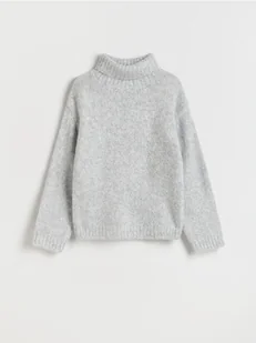 Reserved - Sweter z golfem - jasnoszary - Swetry dla dziewczynek - miniaturka - grafika 1
