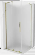 Kabiny prysznicowe - Mexen Velar L kabina prysznicowa rozsuwana 100x100 cm, szron, złota - 871-100-100-33-50 - miniaturka - grafika 1