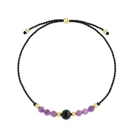 Bransoletki - Rubin i turmalin na sznurku bransoletka zodiakalna Lew - Manoki - miniaturka - grafika 1