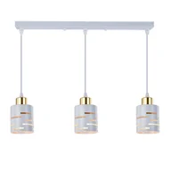 Lampy sufitowe - Lampa wisząca sufitowa 3x E27 LED Elen IP20 100cm żyrandol biała złota MasterLED - miniaturka - grafika 1