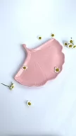 Tace i patery - Taca dekoracyjna Liść Miłorzębu Różowa - miniaturka - grafika 1