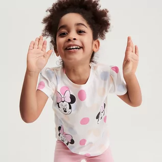 Koszulki dla dziewczynek - Reserved - Bawełniany t-shirt Minnie Mouse - Kremowy - grafika 1