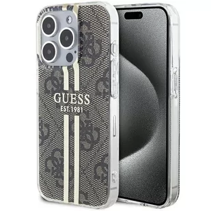 Etui Guess GUHCP15XH4PSEGW Apple iPhone 15 Pro Max hardcase IML 4G Gold Stripe brązowy/brown - Etui i futerały do telefonów Etui Guess GUHCP15XH4PSEGW Apple iPhone 15 Pro Max hardcase IML 4G Gold Stripe brązowy/brown - Etui i futerały do telefonów - miniaturka - grafika 1