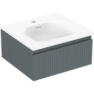 Szafki łazienkowe - Mexen Rivel szafka łazienkowa 50 cm z umywalką Vela, 1 szuflada, ryflowana , grafit mat/biała mat - 91A20-05023-1-BF66-W23M01 - miniaturka - grafika 1