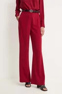 Spodnie damskie - Calvin Klein spodnie damskie kolor bordowy dzwony high waist K20K207155 - miniaturka - grafika 1